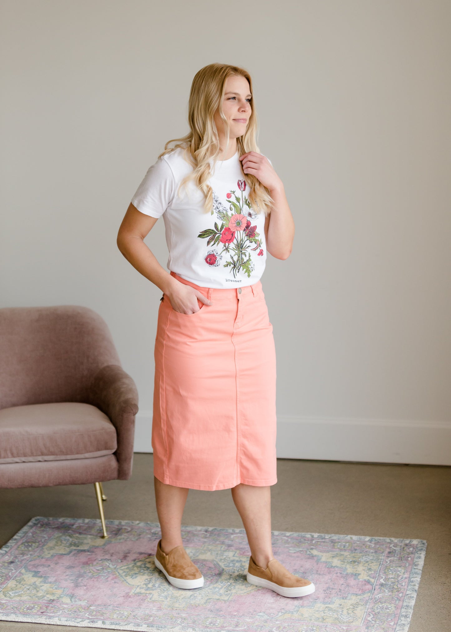 Remi Coral Midi Skirt - FINAL SALE Skirts