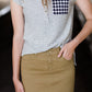 women's dark khaki midi jean skirt