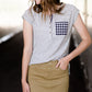 women's dark khaki midi jean skirt