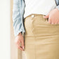 khaki midi skirt