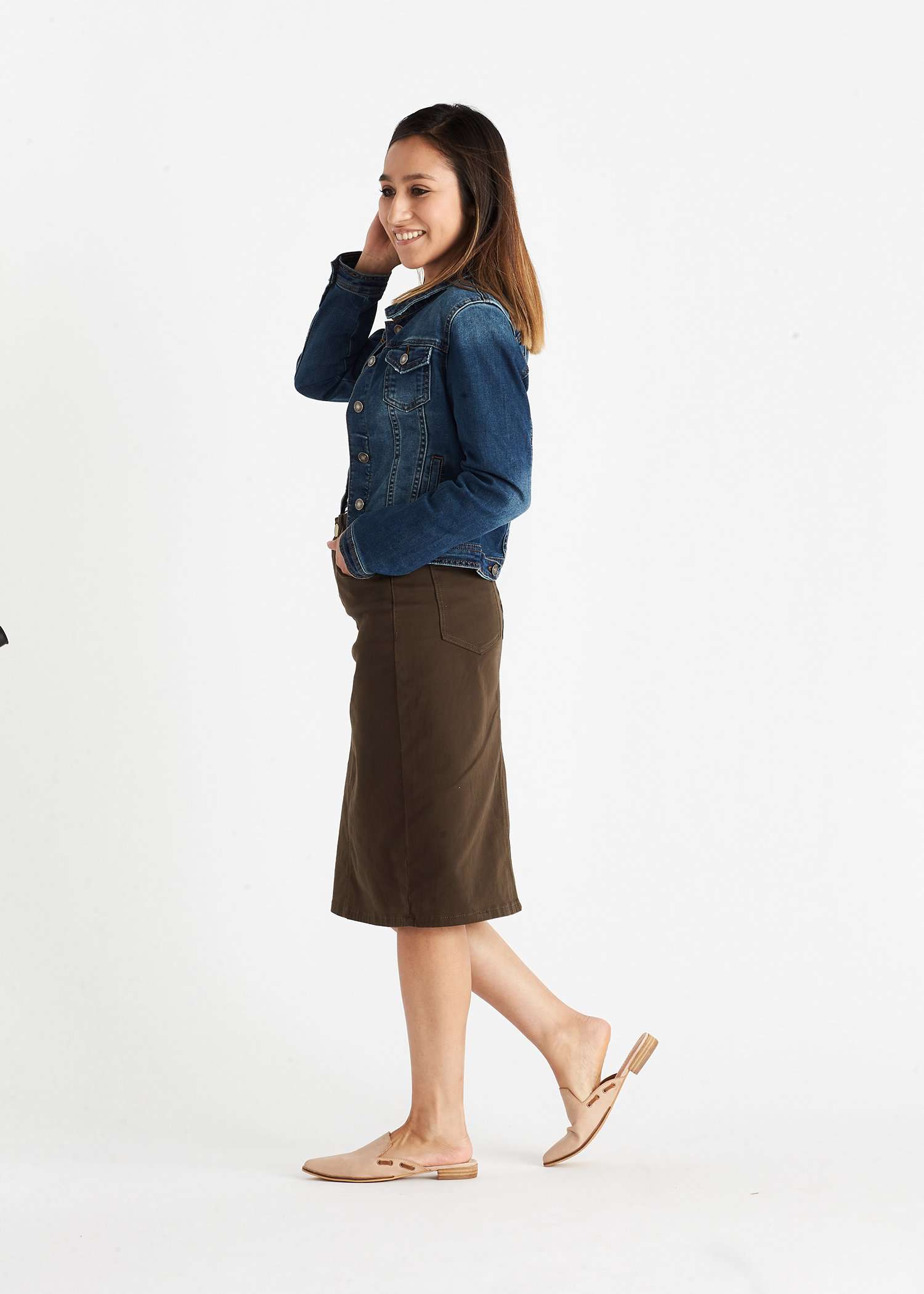 Remi Dark Olive Midi Skirt - FINAL SALE Skirts