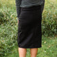Remi Ebony Black Denim Midi Skirt Skirts Inherit Co.
