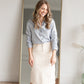 Remi Ivory Denim Midi Skirt Skirts Inherit