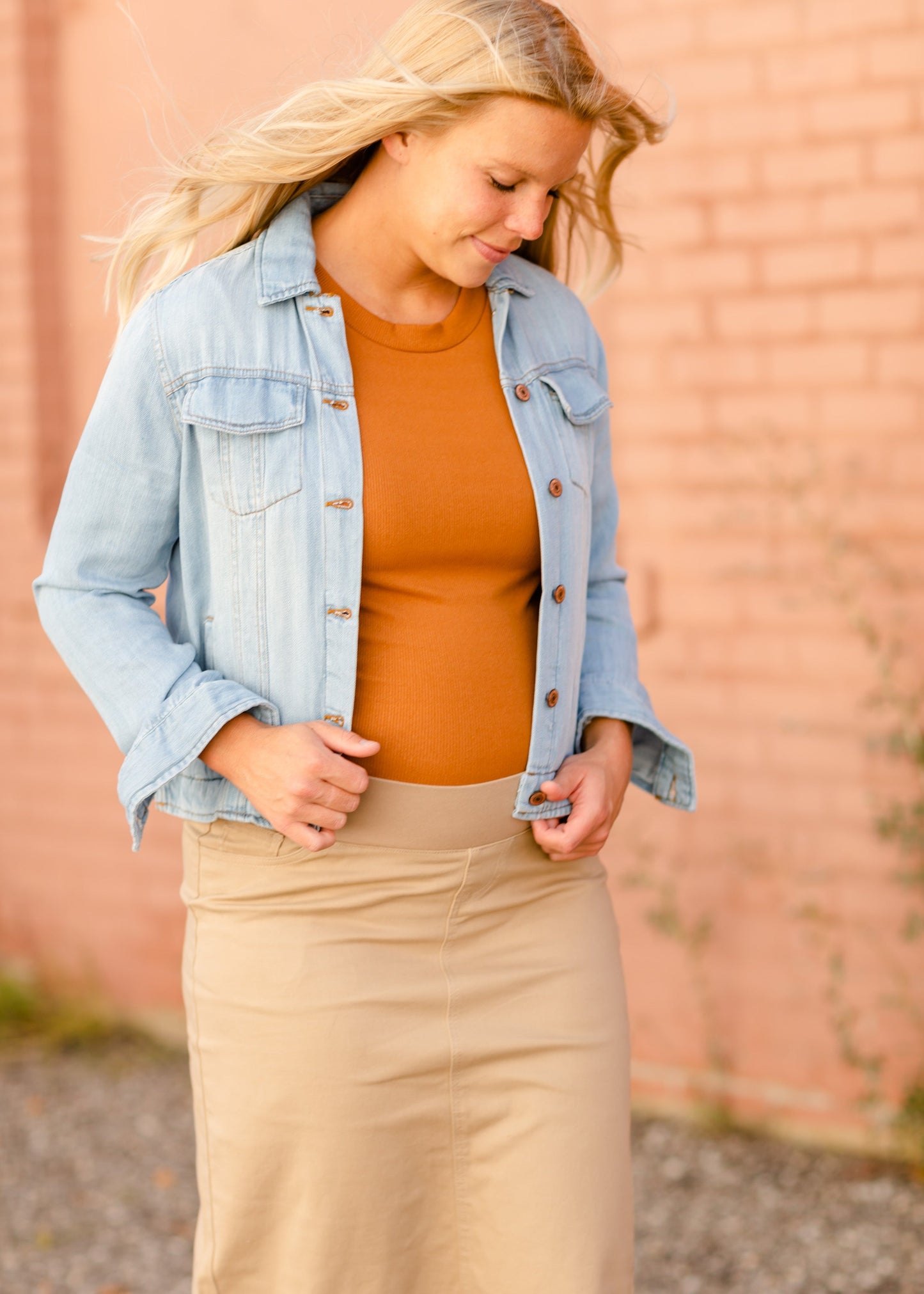 Remi Light Khaki Maternity Skirt - FINAL SALE Skirts