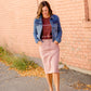 Remi Mauve Denim Midi Skirt - FINAL SALE Skirts