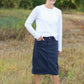 Remi Navy Night Denim Midi Skirt Skirts