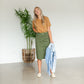 Remi Olive Green Denim Midi Skirt Skirts Inherit
