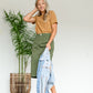 Remi Olive Green Denim Midi Skirt Skirts Inherit