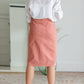 Remi Pink Clay Denim Midi Skirt Sheer Dent Beauty