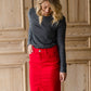 Remi Red Midi Skirt - FINAL SALE Skirts 29 Inches / 2