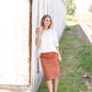 Remi Rusty Brick Denim Midi Skirt Skirts