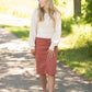 Remi Rusty Brick Denim Midi Skirt Skirts