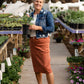 Remi Rusty Brick Denim Midi Skirt Skirts Sheer Dent Beauty