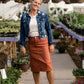 Remi Rusty Brick Denim Midi Skirt Skirts Sheer Dent Beauty