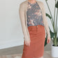 Remi Rusty Brick Denim Midi Skirt Skirts Sheer Dent Beauty
