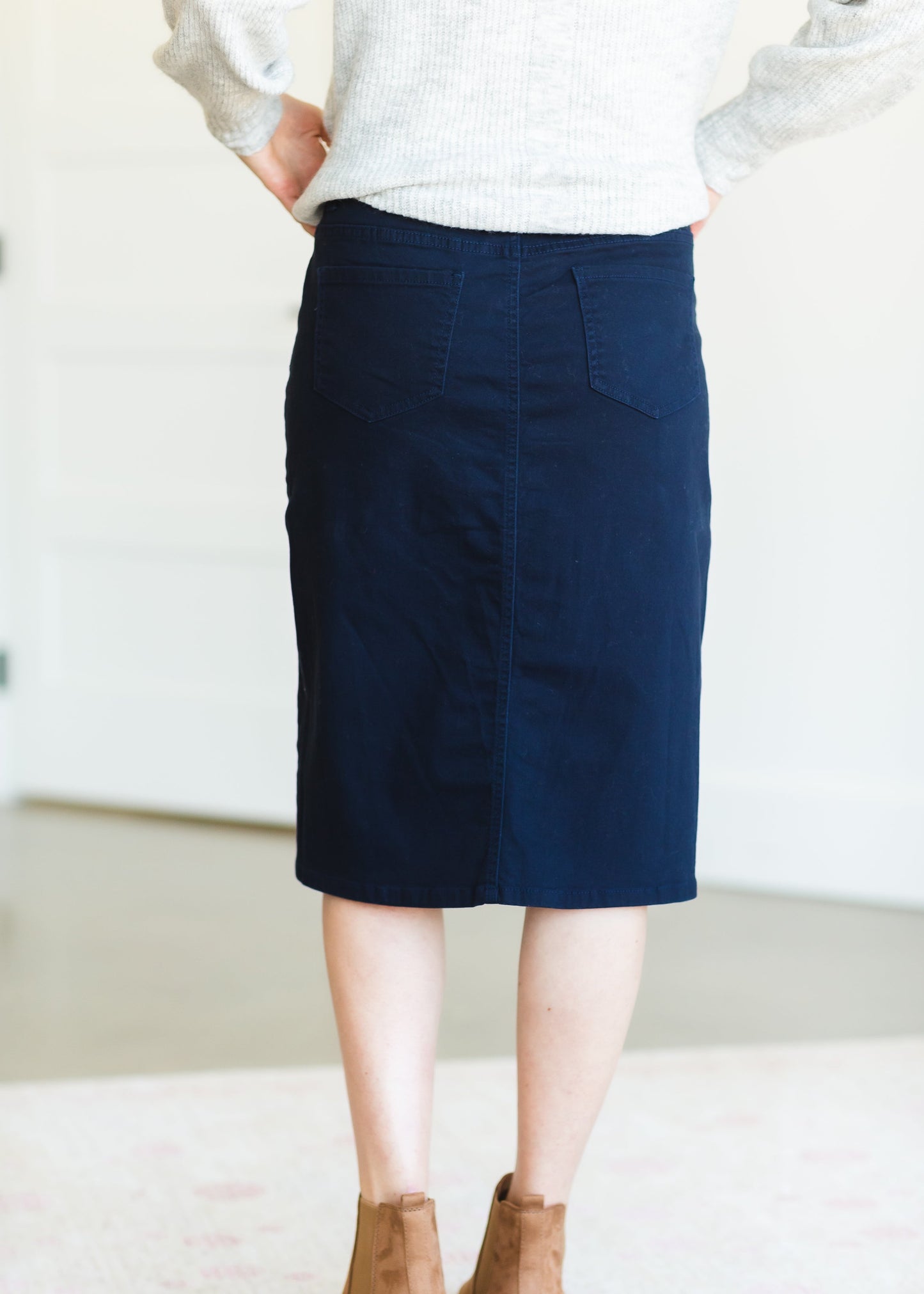 Remi Sailor Navy Denim Midi Skirt - FINAL SALE Skirts
