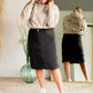 Remi Smokey Charcoal Denim Midi Skirt Sheer Dent Beauty