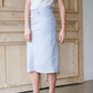 modest women's tiffany blue remi light denim colored skirt