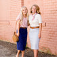 modest women's tiffany blue remi light denim colored skirt