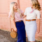 modest women's tiffany blue remi light denim colored skirt