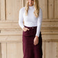 Remi Wine Midi Skirt - FINAL SALE Skirts 29 Inches / 2