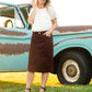 Remi Wine Midi Skirt - FINAL SALE Skirts 29 Inches / 2