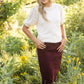 Remi Wine Midi Skirt - FINAL SALE Skirts 29 Inches / 2