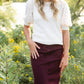Remi Wine Midi Skirt - FINAL SALE Skirts 29 Inches / 2