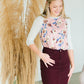 Remi Wine Midi Skirt - FINAL SALE Skirts 29 Inches / 2