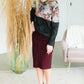 Remi Wine Midi Skirt - FINAL SALE Skirts 29 Inches / 2