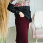 Remi Wine Midi Skirt - FINAL SALE Skirts 29 Inches / 2