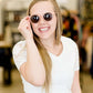 retro round style pink glasses
