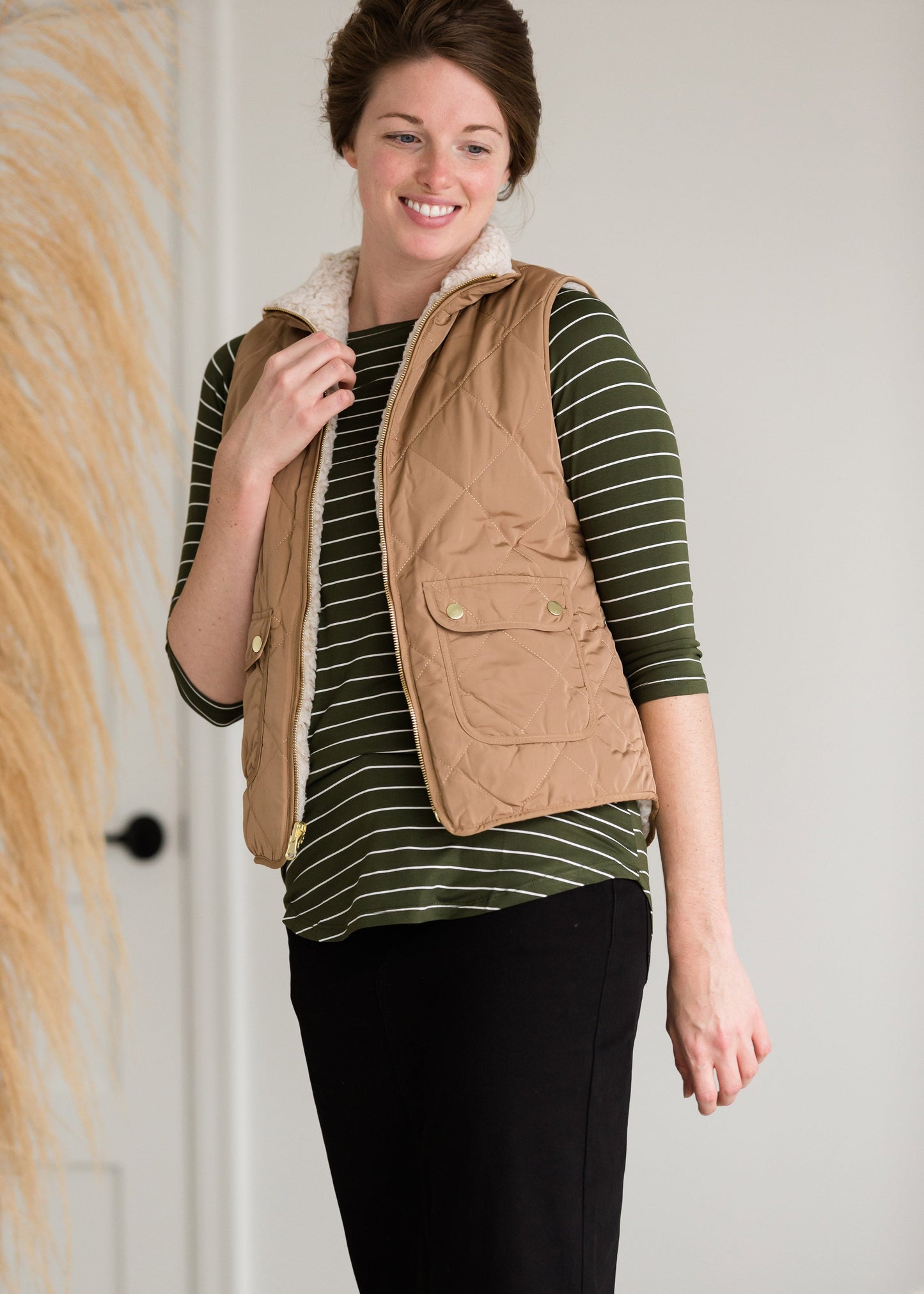 Reversible Sherpa Padded Vest - FINAL SALE Tops