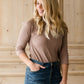Ribbed 3/4 Sleeve Pocket Top - FINAL SALE Tops