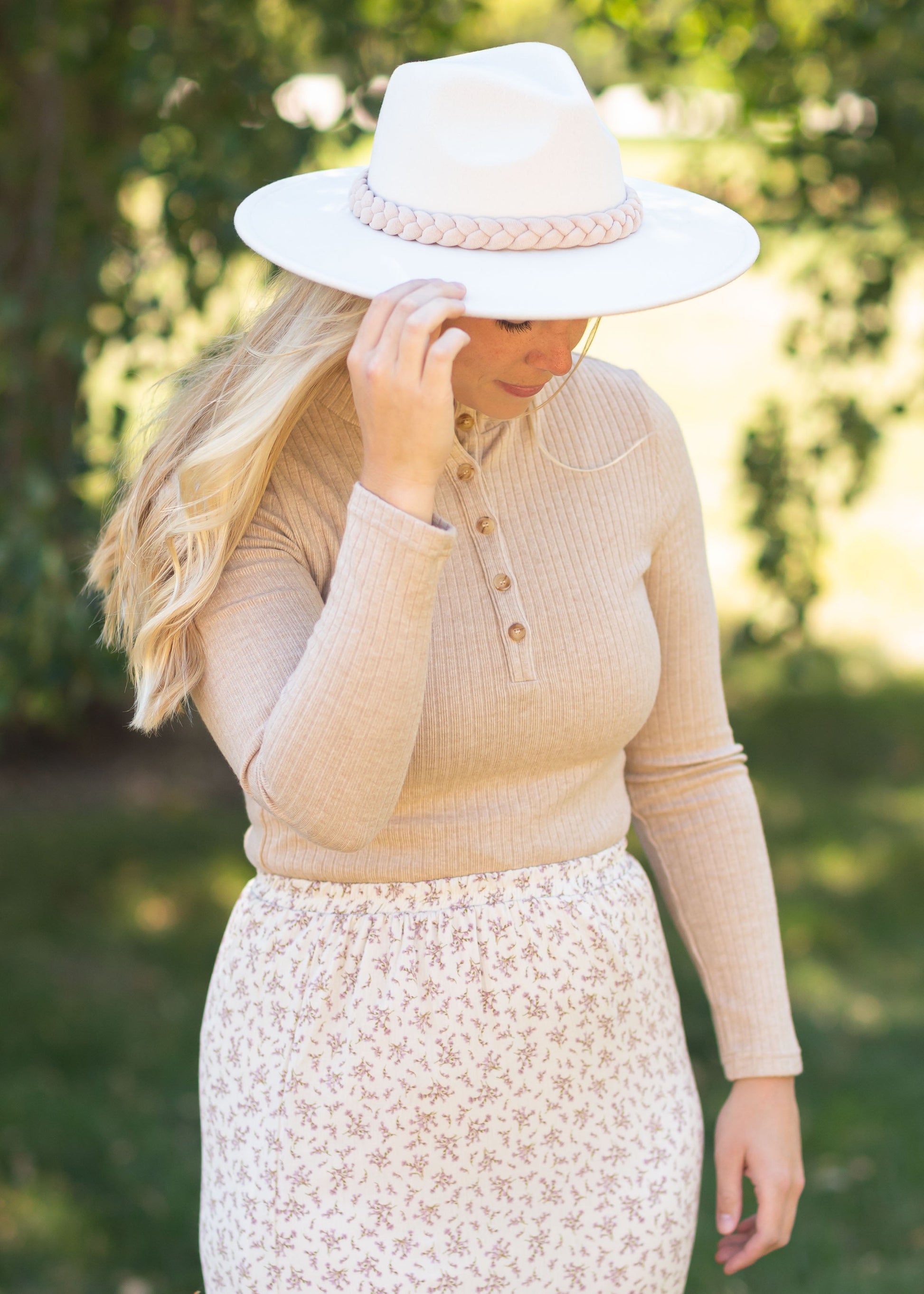 Ribbed Button Down Long Sleeve Top Tops