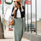 Ribbed Knit Stretch Midi Skirt - FINAL SALE Skirts