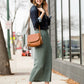 Ribbed Knit Stretch Midi Skirt - FINAL SALE Skirts