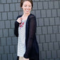 Navy lightweight ribbed cardigan with pockets