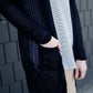 Navy lightweight ribbed cardigan with pockets