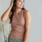 Ribbed Round Neck Tank Top Shirt Be Cool
