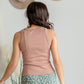 Ribbed Round Neck Tank Top Shirt Be Cool