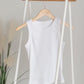 Ribbed Round Neck Tank Top Shirt Be Cool White / S