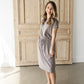 Rolled Sleeve Drawstring Midi Dress Dresses Chris & Carol