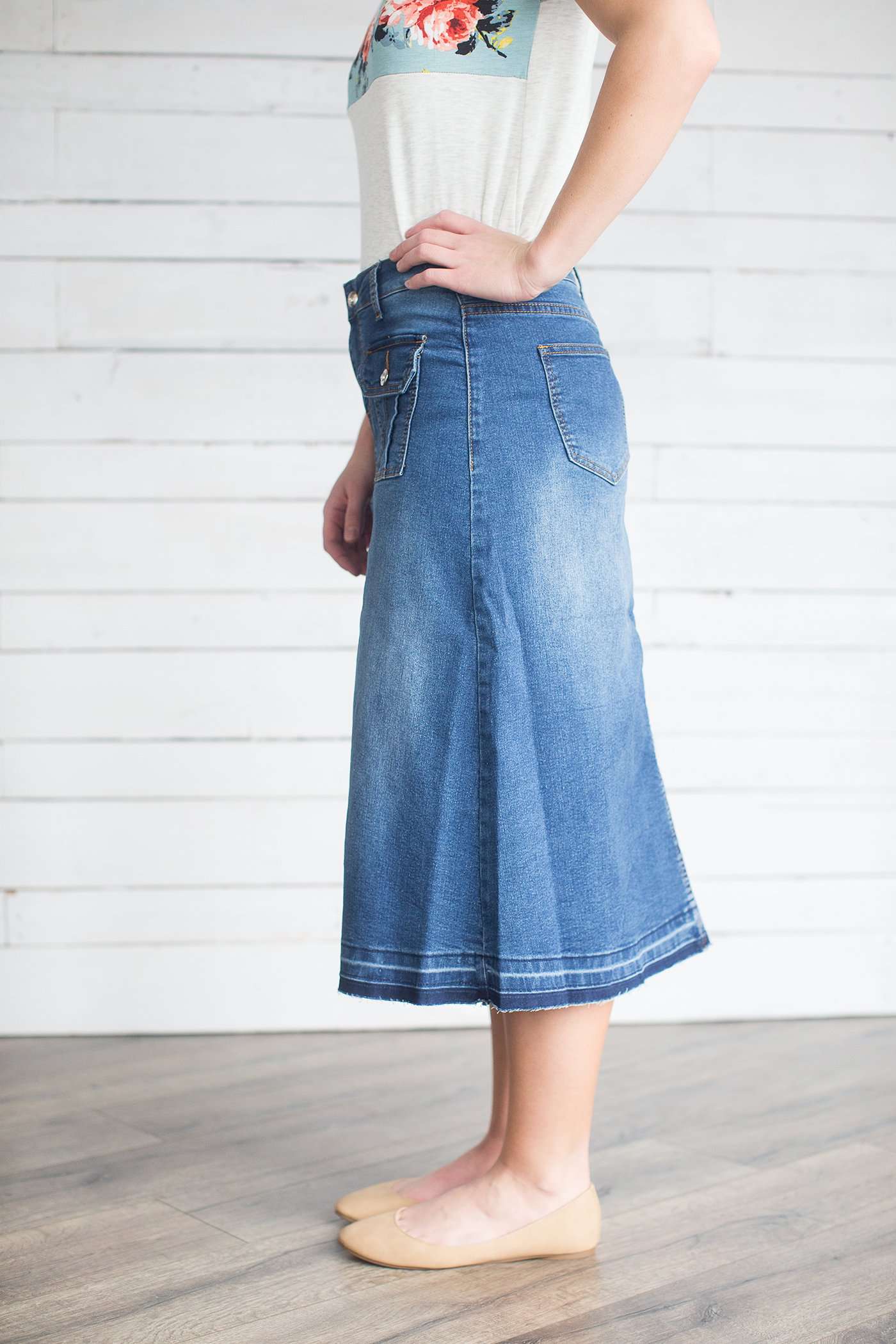 Rory Denim Midi Skirt - Final Sale Skirts