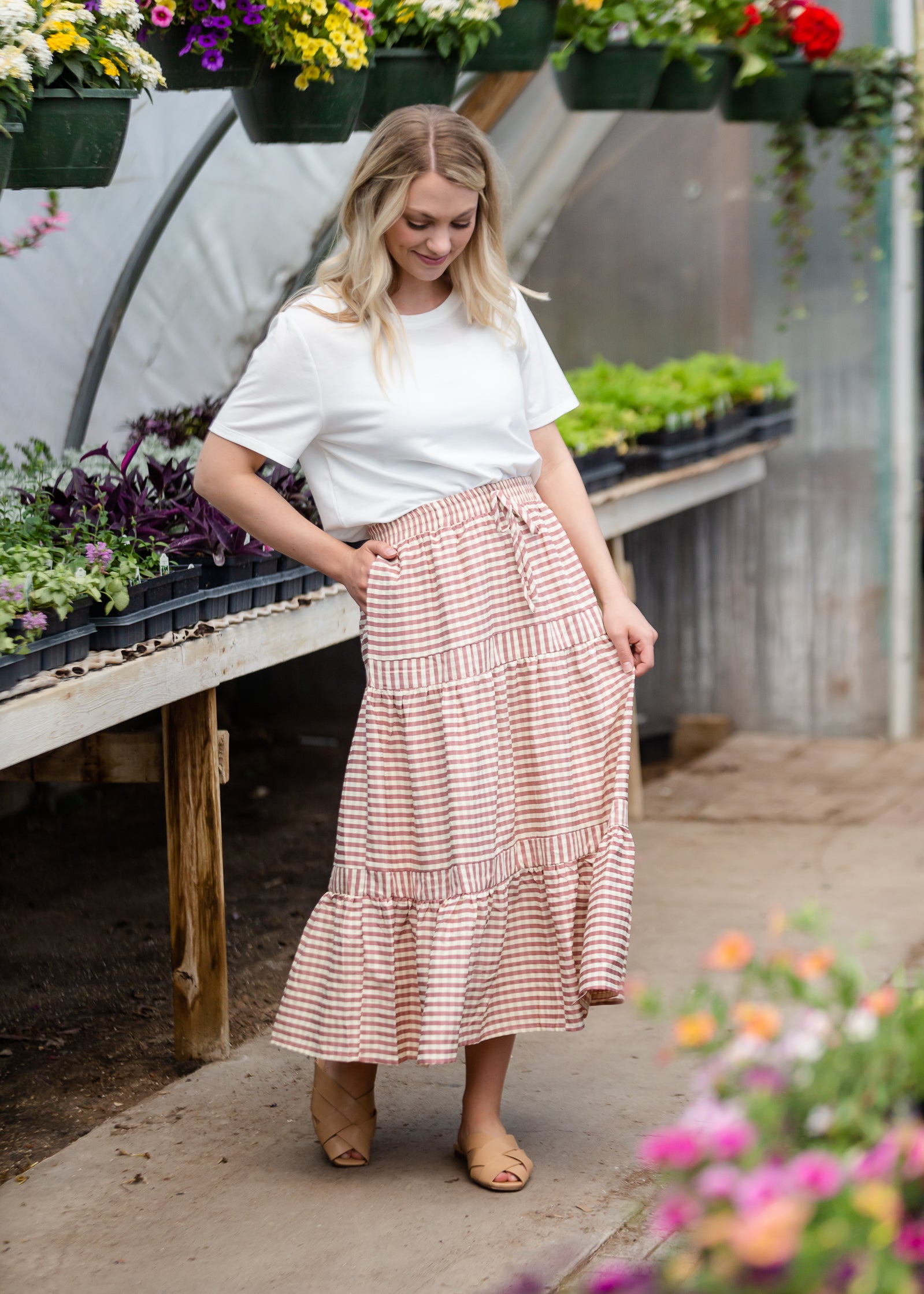 Rose Checkered Midi Skirt - FINAL SALE Skirts