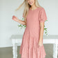 Rose Eyelet Overlay Midi Dress - FINAL SALE Dresses