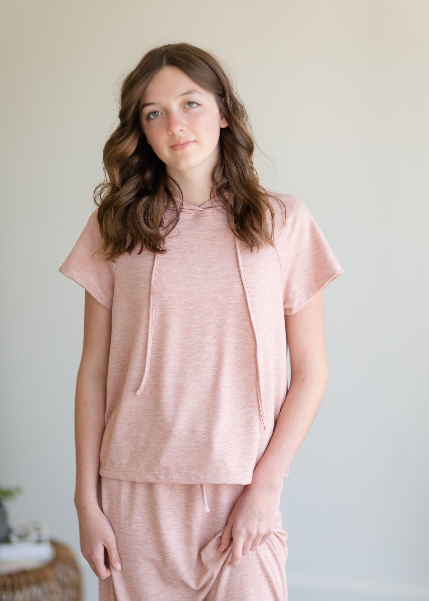 Rose Hooded French Terry Tee - FINAL SALE Tops