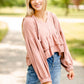 Rose V-Neck Tiered Hoodie - FINAL SALE Tops
