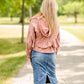Rose V-Neck Tiered Hoodie - FINAL SALE Tops