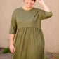 Round Neck Babydoll Half Sleeve Midi Dress - FINAL SALE Dresses